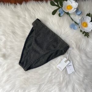 GOOD AMERICAN swim black metallic bikini bottoms high leg NWT